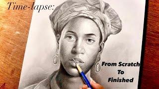 Time Lapse ⏰ Portrait Drawing from start to finish| Graphite pencils ️ in action