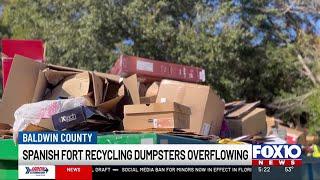 Overflowing bins are a result of holiday recycling in Spanish Fort