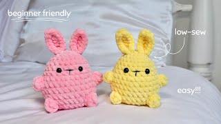 Beginner friendly crochet bunny TUTORIAL! Super easy AND it's low-sew!