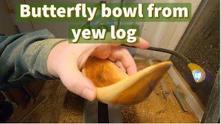 Creating an Elegant Yew Butterfly Bowl: Woodturning at Its Most Charming