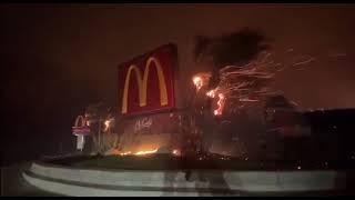 McDonald's in LA on fire as from HELL