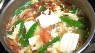 Chinesefood -style egg tofu soup || Suitable western winter