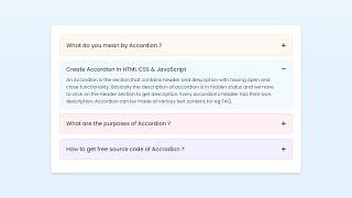 How to create Responsive Accordion in HTML CSS & JavaScript