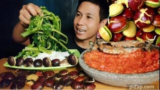 JENGKOL TUA ‼️ Daun pepaya rebus, ikan asin Sambal Terasi, Mukbang Indonesia