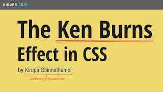 The Ken Burns Effect in CSS