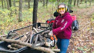 Yes a teenage girl can cut limb wood into firewood using Stihl chainsaw