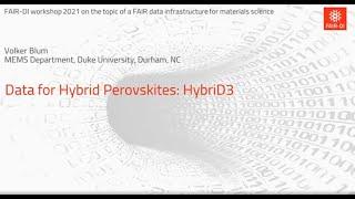 Volker Blum: Data for Hybrid Perovskites: HybriD3