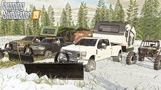 CAMPING IN SNOWY MOUNTAINS | PLOWING + CAMPER | FARMING SIMULATOR 2019