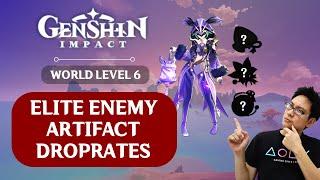 Elite Enemy Artifact Drop Rates (World Level 6) [Genshin Impact]