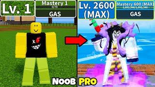 Beating Blox Fruits using Gas! Level 0 to Max Level 2600 Noob to Pro in Blox Fruits!