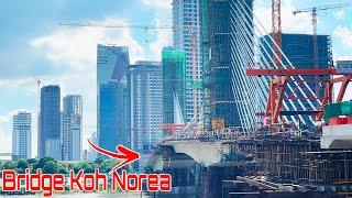 Update Kohnorea Bridge Construction Site Progress l Visit Kohpich To Koh Norea With Motor Bike