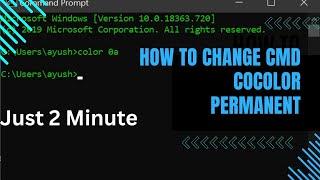 How to change command prompt text colour permanently || Ap apny cmd ka color keasy change kr skty he