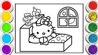 Hello Kitty Bedroom Drawing, Painting, Coloring for Kids and Toddlers.  @Afzaaldrawing