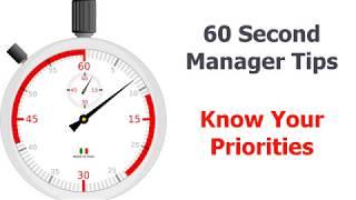 60 second manager - Priorities | Quick productivity tips