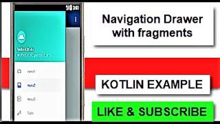 [ KOTLIN ] NAVIGATION DRAWER WITH FRAGMENT ACTIVITY | ANDROID STUDIO | NAVIGATION BAR KOTLIN EXAMPLE