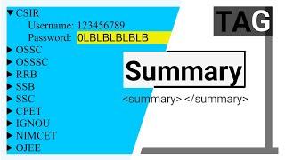 Summary Tag in HTML5 What is the use of Summary Tag in HTML