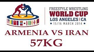 Armenia vs Iran - 57kg Hovhannisyan vs Rahimi - 2014 Freestyle Wrestling World Cup