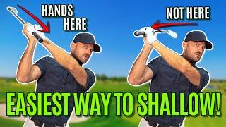 GOLF: The EASIEST Way To Shallow Your Downswing | Club Head ABOVE And BEHIND Hands