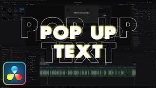 Paano Gumawa ng Pop Up Text | Davinci Resolve Tutorial