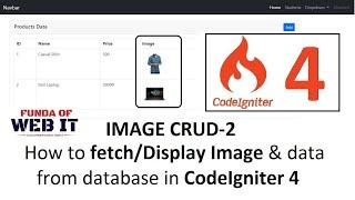 CI4 IMAGE CRUD-2: How to fetch/display Image & data from database in CodeIgniter 4