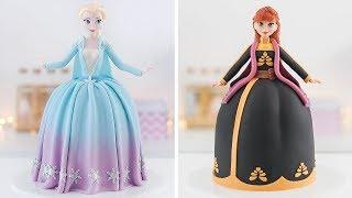 FROZEN 2 ️ ELSA & ANNA Doll Cakes - Tan Dulce