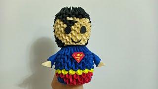 How to make Superman from paper origami , step by step tutorial for beginners. 3d origami