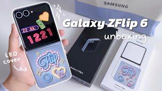 Samsung Galaxy Z Flip 6 unboxing 🩵 LED card + accessories z플립6