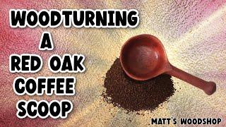 Woodturning a red oak coffee scoop part 1 Matts Woodshop #shorts