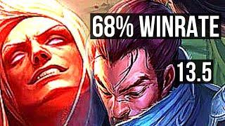 VLADIMIR vs YASUO (MID) | 10/1/6, 68% winrate, Legendary | KR Master | 13.5