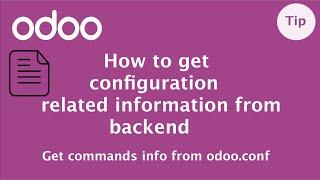 How to get information from Odoo configuration file | Create custom parameters in Odoo.conf.