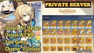 NEW GENSHIN IMPACT PRIVATE SERVER UNLOCK ALL WEAPON, HEROES, CODE GM TOOLS, GACHA SEPUASNYA