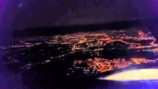 Москва ночью. Видео из самолета.