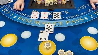 MASSIVE $175,000 HIGH STAKES BLACKJACK BETS VS DIFFICULT DEALER!