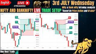 Live Nifty intraday trading | Bank nifty live trading | Live options trading | 3rd July 2024 dhan