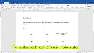 Membuat dan merapikan kolom tanda tangan Ms. Word