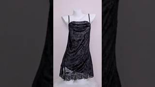 FW4772257 Velvet Lace Slip Dress #velvet #velvetdress #nightwear #pajamas #lace #fleurwhisper