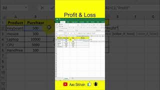 Profit and loss in excel