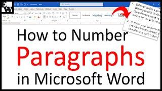 How to Number Paragraphs in Microsoft Word