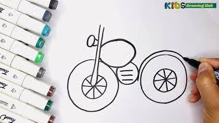 How To Draw Motorcycle ️ ||Easy Drawings For kids || Step By Step Easy Drawing Tutorial