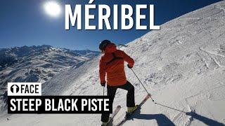 Skiing 'Face' steep black piste in Méribel, Les 3 Vallées [Subtitles]