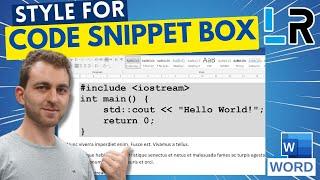 MS Word Create style for code snippet box  2 MINUTES