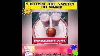 4 different Juice varieties| pomegranate juice | orange juice | watermelon juice | pineapple juice