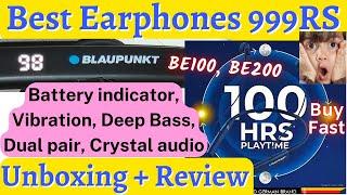 Blaupunkt BE100 BE200 Bluetooth Neckband 100 Hour Playtime, Live Battery, Unboxing, Features, specs