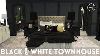 LUXURY BLACK & WHITE TOWNHOUSE || Sims 4 || CC SPEED BUILD + CC Link