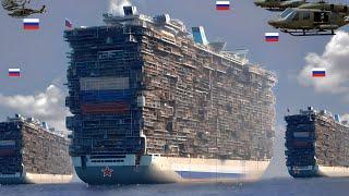 just happened! a russian ship carrying 1,200 tons of ammunition was blown up