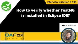 How to verify whether TestNG is installed in Eclipse IDE (Selenium Interview Question #494)