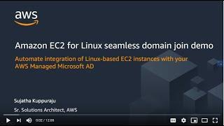 Amazon EC2 for Linux seamless AD domain join demo