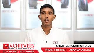 Chathusha Dalpathadu (Ananda College - HP) joined Achievers to study ACCA