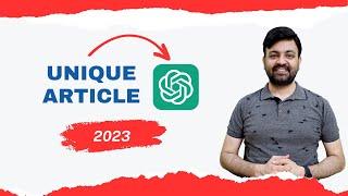 How to Use ChatGPT to  Write 100% Unique & FREE Articles | AI Writing Tool (2023) Hindi |