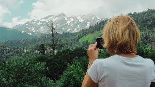 Поездка в горы. Снежные вершины. Гузерипль. Адыгея 2018